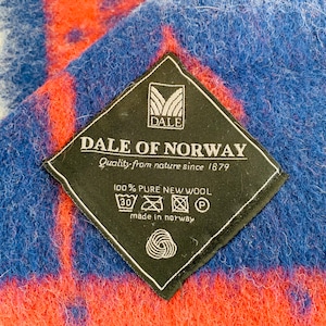Vintage Dale of Norway Wool Blanket 100% Pure New Wool Made in Norway image 1