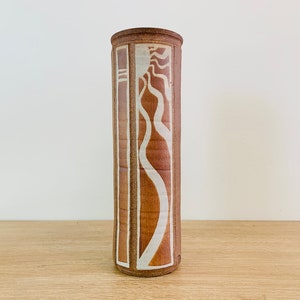 Mid Century Modern Sun Ray Stoneware Vase by Bob Sakoda Japan Japanese