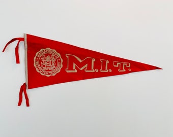 Vintage Massachusetts Institute of Technology M.I.T. Full Size Wool Pennant by Chicago Pennant Company Chipenco