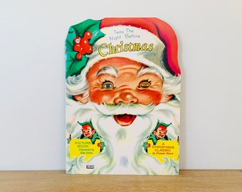 Vintage 1961 Winking Santa Twas The Night Before Christmas Book by Lowe Company