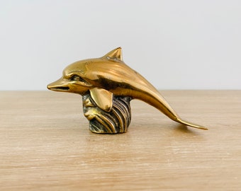 Vintage Nautical Brass Dolphin Sculpture