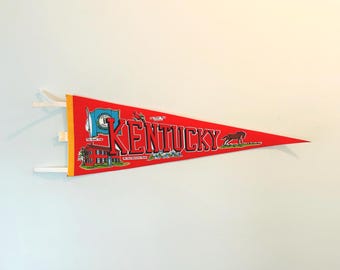 Vintage 1970s Kentucky Souvenir Pennant