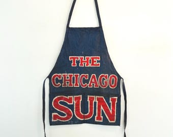 Vintage Work Apron The Chicago Sun Newspaper circa 1940s