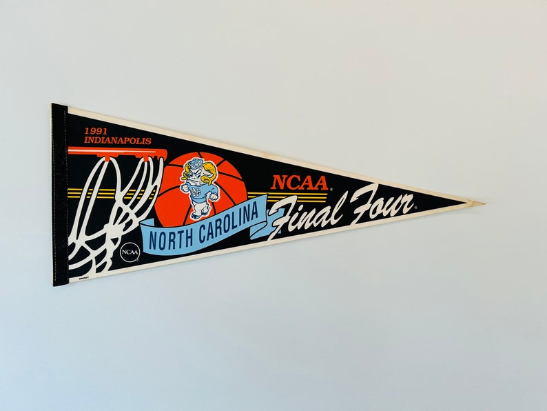 Vintage University of North Carolina UNC NCAA 1991 Final Four Indianapolis Pennant image 1