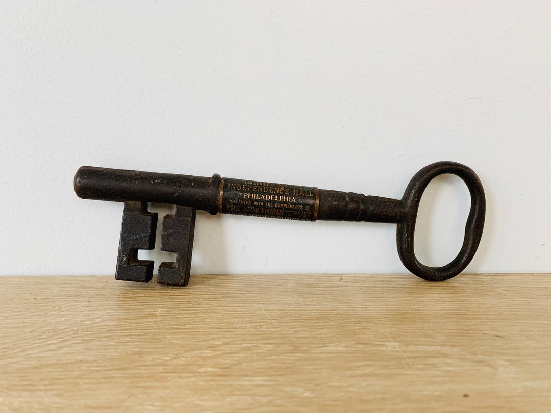 Vintage Large Iron Skeleton Key Souvenir Key to Independence Hall in Philadelphia Northern Trust