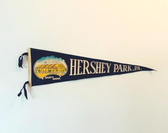 Vintage Hershey Park Pennsylvania Souvenir Travel Pennant