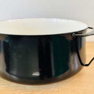 Vintage Mid Century Modern Black Enamelware Dansk Kobenstyle Large Dutch Oven by Jens Quistgaard image 10