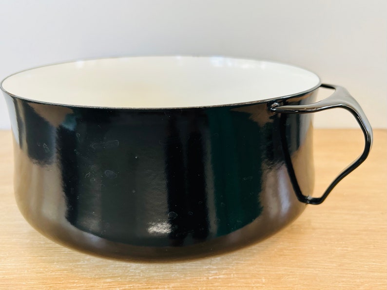 Vintage Mid Century Modern Black Enamelware Dansk Kobenstyle Large Dutch Oven by Jens Quistgaard image 10