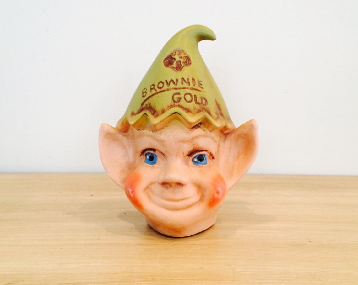 Vintage Brownie Gold Girl Scouts Elf Bank Pixie Etsy