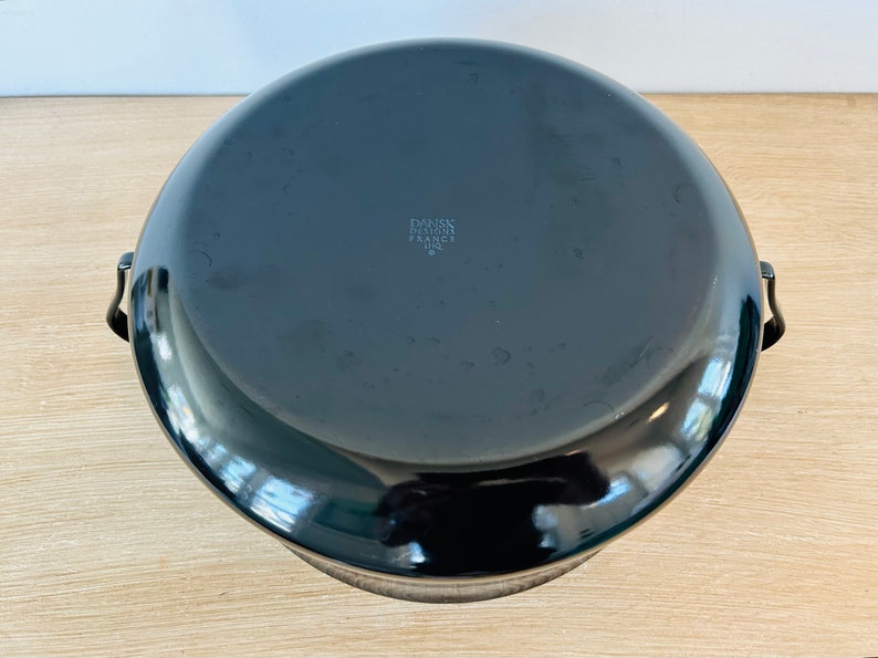 Vintage Mid Century Modern Black Enamelware Dansk Kobenstyle Large Dutch Oven by Jens Quistgaard image 9