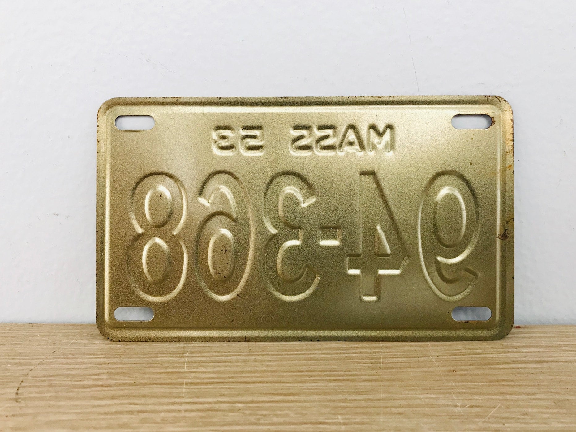 Vintage Souvenir Mini License Plate 1953 Massachusetts Etsy