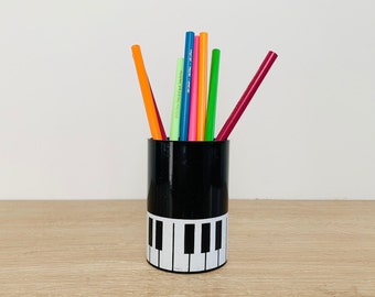 Vintage Piano Keys Plastic Desk Accessories Pencil Cup