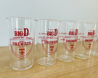 Vintage Drewrys Beer Enjoy Big D Glasses - Set of 8 - Etsy