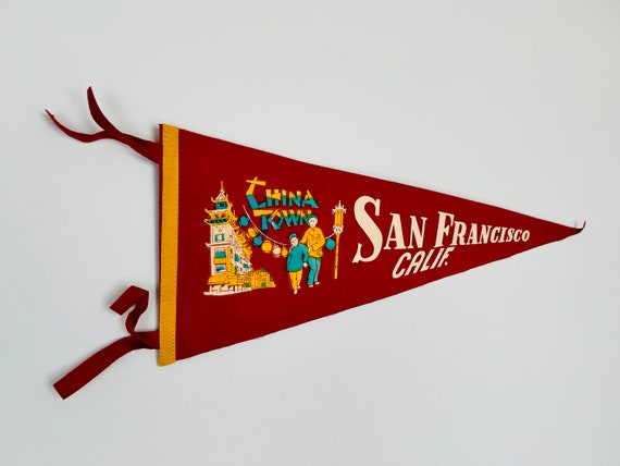 超レア 1950年代 アメリカ LEAF リーフ スペアミント ガム 看板 Vintage San Francisco California Souvenir Pennant - Etsy