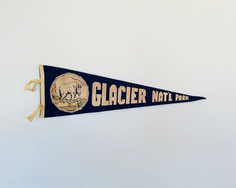 Vintage Glacier National Park Montana Souvenir Pennant