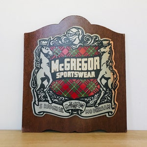 Letrero publicitario vintage de la década de 1930 de McGregor Sportswear