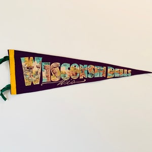Vintage Wisconsin Dells Full Size Souvenir Pennant