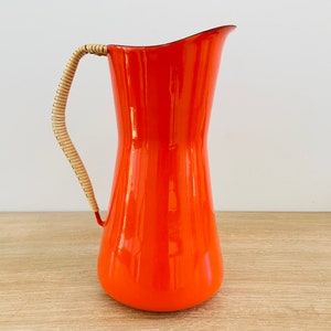 Vintage Mid Century Danish Modern 9 Inch Chili Red Enamelware Dansk Kobenstyle Pitcher by Jens Quistgaard JHQ Made in Denmark image 7