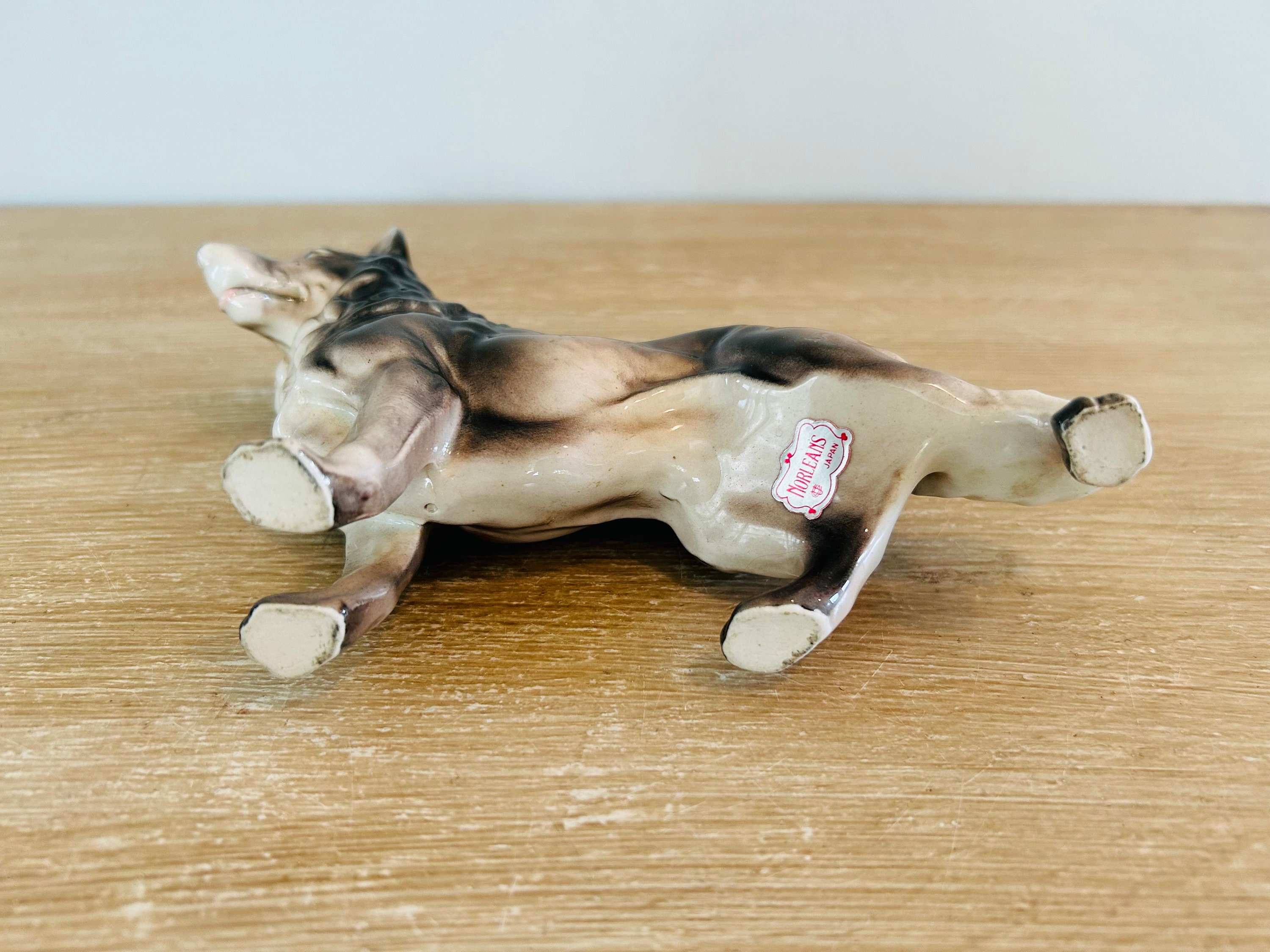 Vintage Porcelain German Shepard Sculpture by Norleans Made in