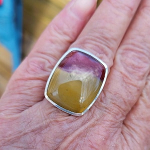 jasper ring size 8 1970&#39;s genuine natural red and golden green jasper estate vintage sterling ring