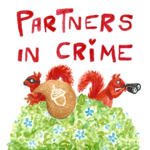 PARTNERS IN CRIME-Grußkarte: Perfekt für Valentinstag, Jubiläen oder BFFs!