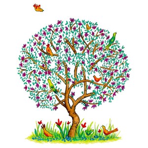 Jolie carte de vœux printanière : « Sweet Little Tree »