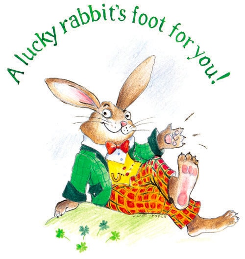 Good Luck Rabbit Quote GOOD LUCK CARD: Lucky Rabbit's Foot, Illustrated Greeting Card - Etsy