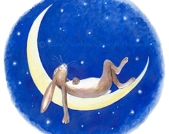 Moon Dreamer... Sweet hare notecard, blank inside for personal message.