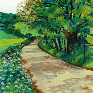 Tarjeta de felicitación Día de verano, Country Lane en Marsh
