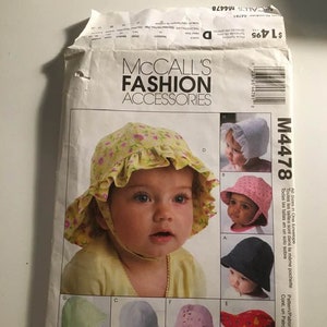 Retro McCalls Patterns McCalls Pattern M4478 baby hats pattern