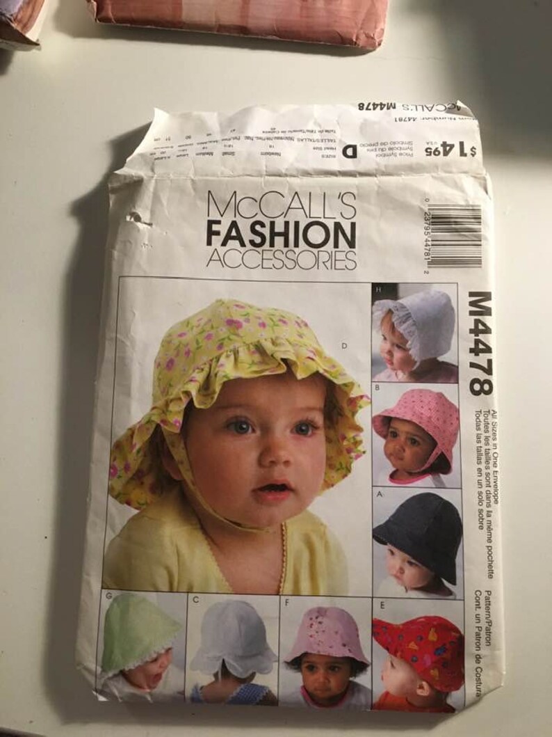 Retro McCalls Patterns McCalls Pattern M4478 baby hats pattern