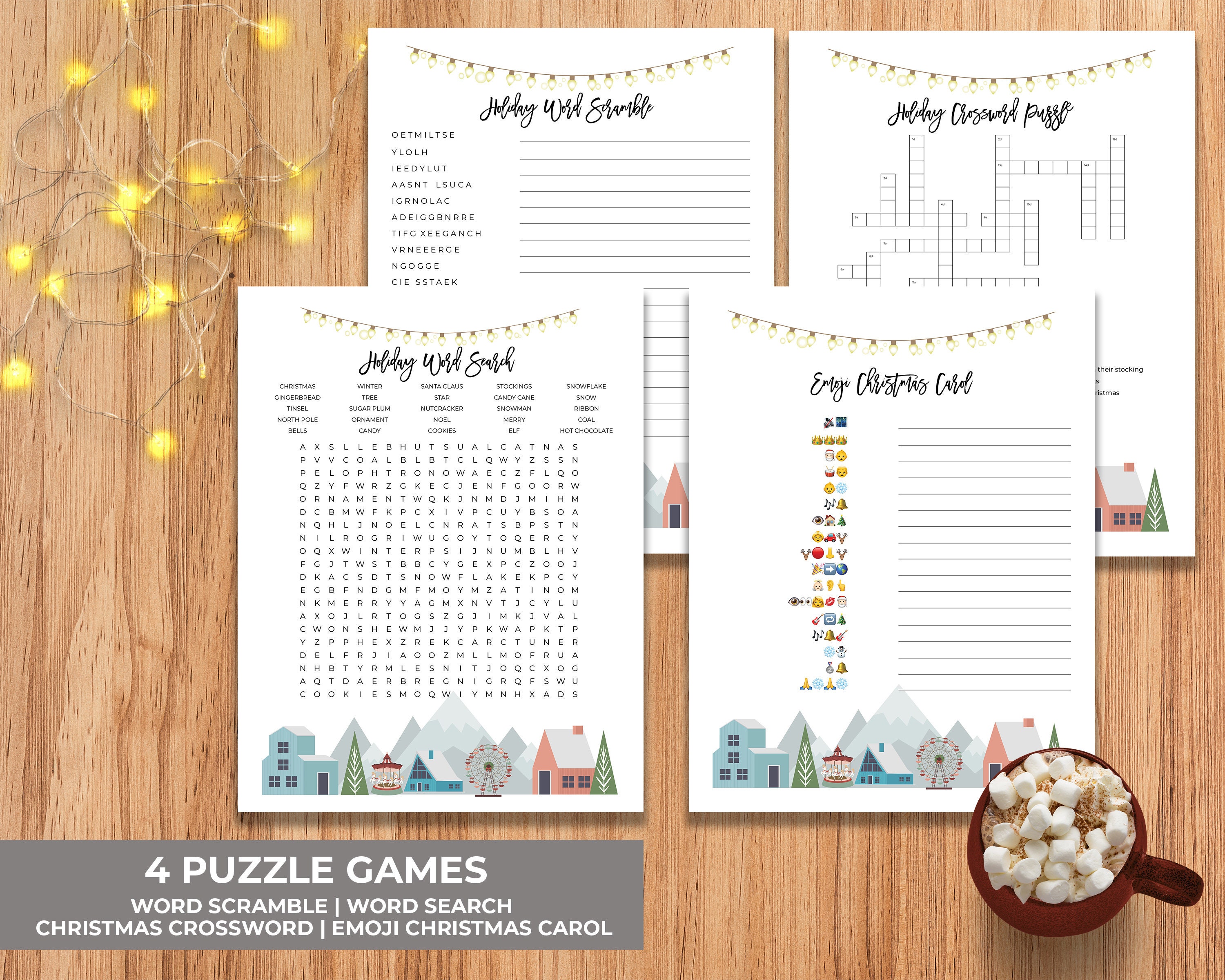 Christmas Printable Games | Holiday Party Games | Printable Party Game ...
