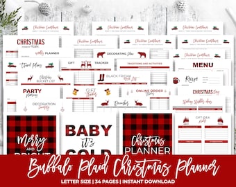 Planificateur de Noël imprimable, planificateur de vacances, planificateur de budget cadeau, planificateur de Noël, liste de cadeaux de Noël, classeur de Noël, liste de tâches de Noël