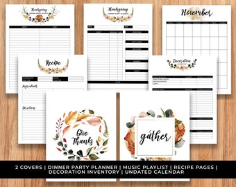 Thanksgiving Planner | Thanksgiving Party Planner | Dinner Party Planner - INSTANT DOWNLOAD - Thanksgiving Planning