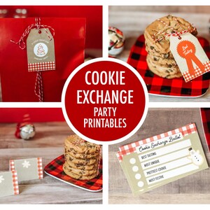 Plaid Cookie Exchange Party, Holiday Cookie Swap, Cookie Decorating Party, Cookie Exchange Printable, Holiday Cookie Decorating Party