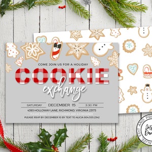 Cookie Exchange Party, Holiday Cookie Swap, Cookie Decorating Party, Editable Christmas Invitation, Editable Invitation, INSTANT DOWNLOAD
