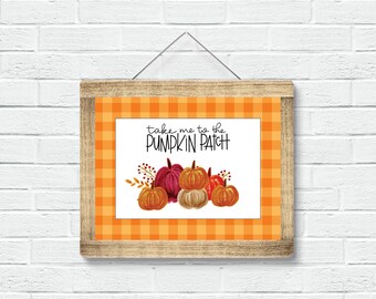 Plaid Pumpkin Patch Sign, Pumpkin Patch Wall Art, Buffalo Plaid Sign, Automne Imprimable Art, Automne Wall Art, 8x10 IMPRIMABLE - INSTANT DOWNLOAD