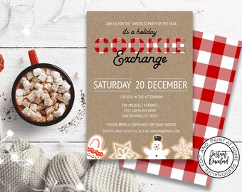 Cookie Exchange Party, Holiday Cookie Swap, Cookie Decorating Party, Invitation de Noël modifiable, Invitation modifiable, TÉLÉCHARGEMENT INSTANTANÉ