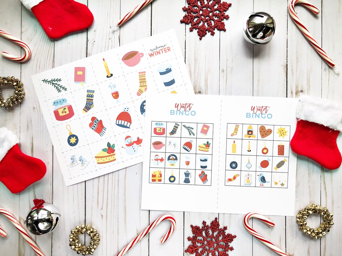 Christmas Printable BINGO, Holiday Party Games, Printable Party Game ...