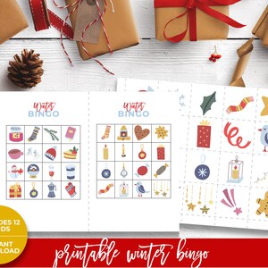 Christmas Printable BINGO, Holiday Party Games, Printable Party Game, Minute to Win It, Printable Holiday Bingo, Instant Download