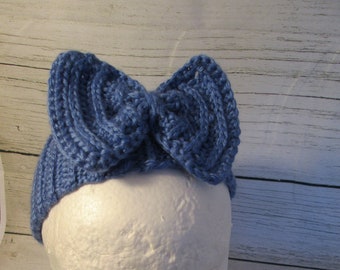 Ear Warmer, Fall Headband with Bow, Toddler Ear Warmer, Clothing Gift, Outdoors Gift, Knit Accessories Toddler Gift Made in Canada