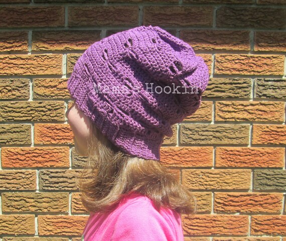 Dragonfly Slouchy Hat Purple Pink Kid's 