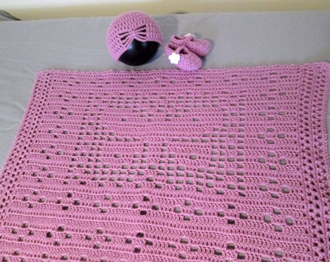 Purple Butterfly Baby Blanket Baby Girl Gift Set Baby Blanket Booties