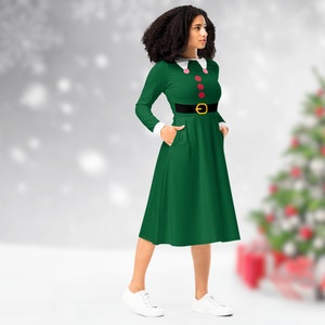 Christmas Elf Dress for Women - Holiday Dress for Teachers - Elf Costume - Tacky Sweater Party Dress