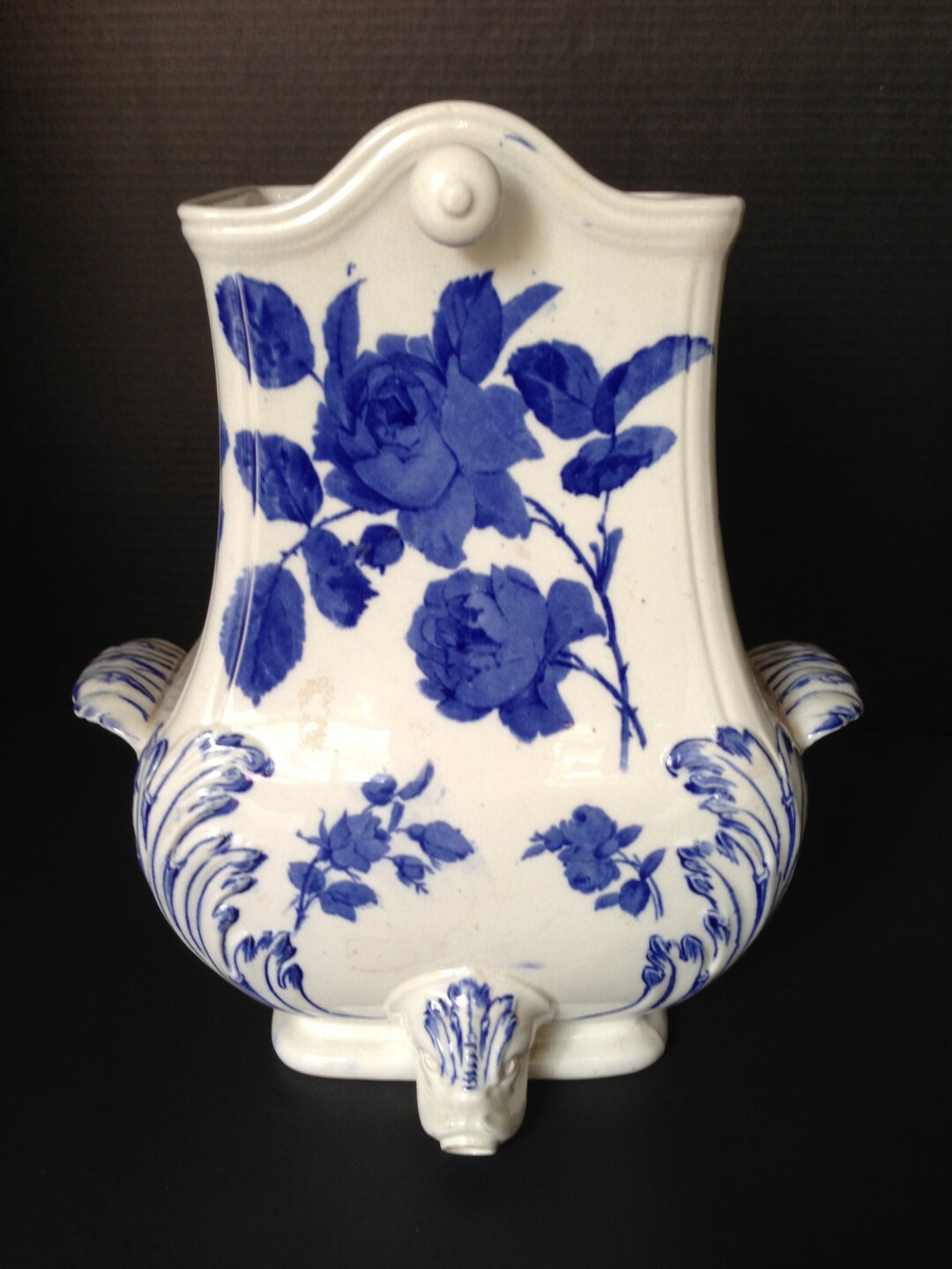 Antique MINTON BLUE & WHITE Tea / Lemonade / Water Dispenser -1891