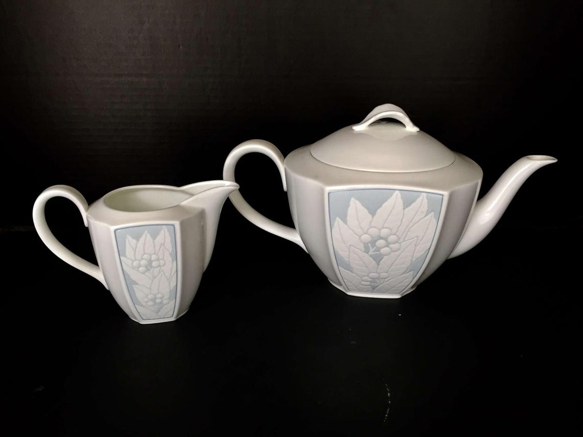 VILLEROY & BOCH, HEINRICH Blue Elegance Tea Pot and Milk Pitcher Etsy