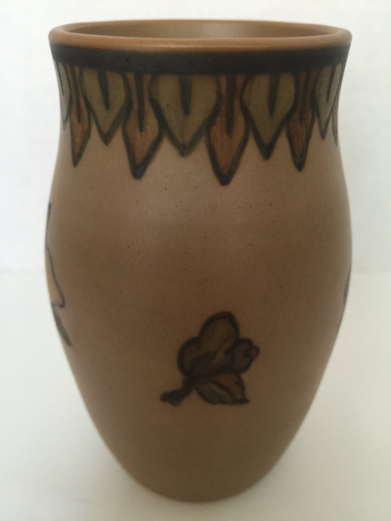 L. HJORTH BORNHOLM Denmark Art Deco Pottery Medium Fruit Vase 77 MARKED