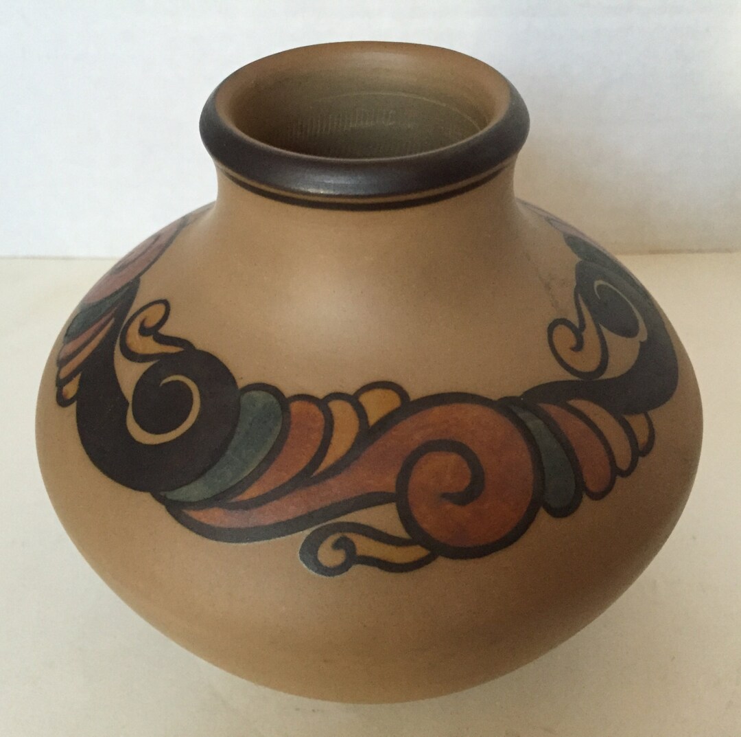 L. HJORTH BORNHOLM Denmark Art Deco Pottery Vase 74 MARKED Etsy