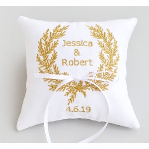 Ring bearer pillow, wedding ring pillow ,Personalized ring bearer pillow , Custom embroidered ring bearer pillow (187)