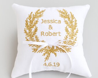 Ring bearer pillow, wedding ring pillow ,Personalized ring bearer pillow , Custom embroidered ring bearer pillow (187)